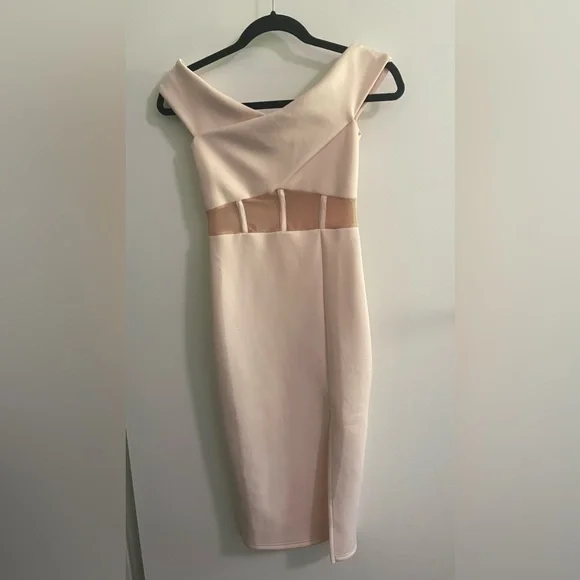 ASOS Bodycon Pink Midi Dress Size 2 - Picture 5 of 7